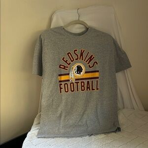 Gray Redskins Football T-Shirt Large
